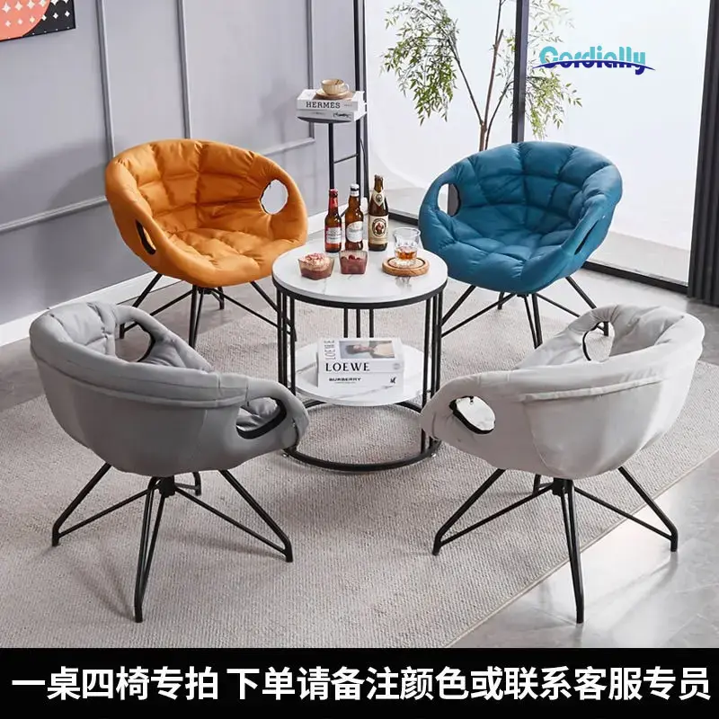 Outdoor Furniture Metal Chairs - Скандинавский 360 ° Вращающийся низкий стул,