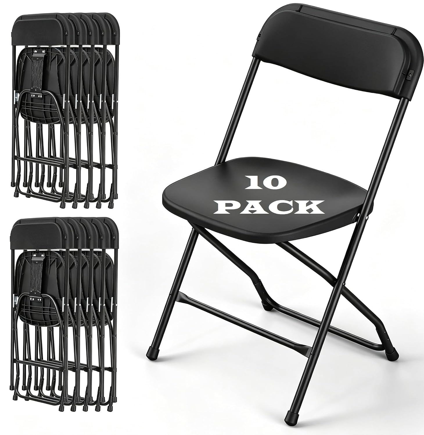 Outdoor Furniture Metal Chairs - Черный складной стул с металлическим каркасом,