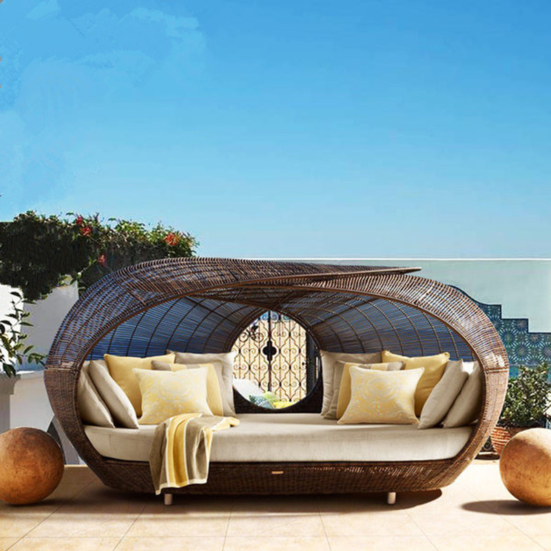 Плетеная полукруглая кушетка и – обзор и цена Outdoor Daybed Furniture